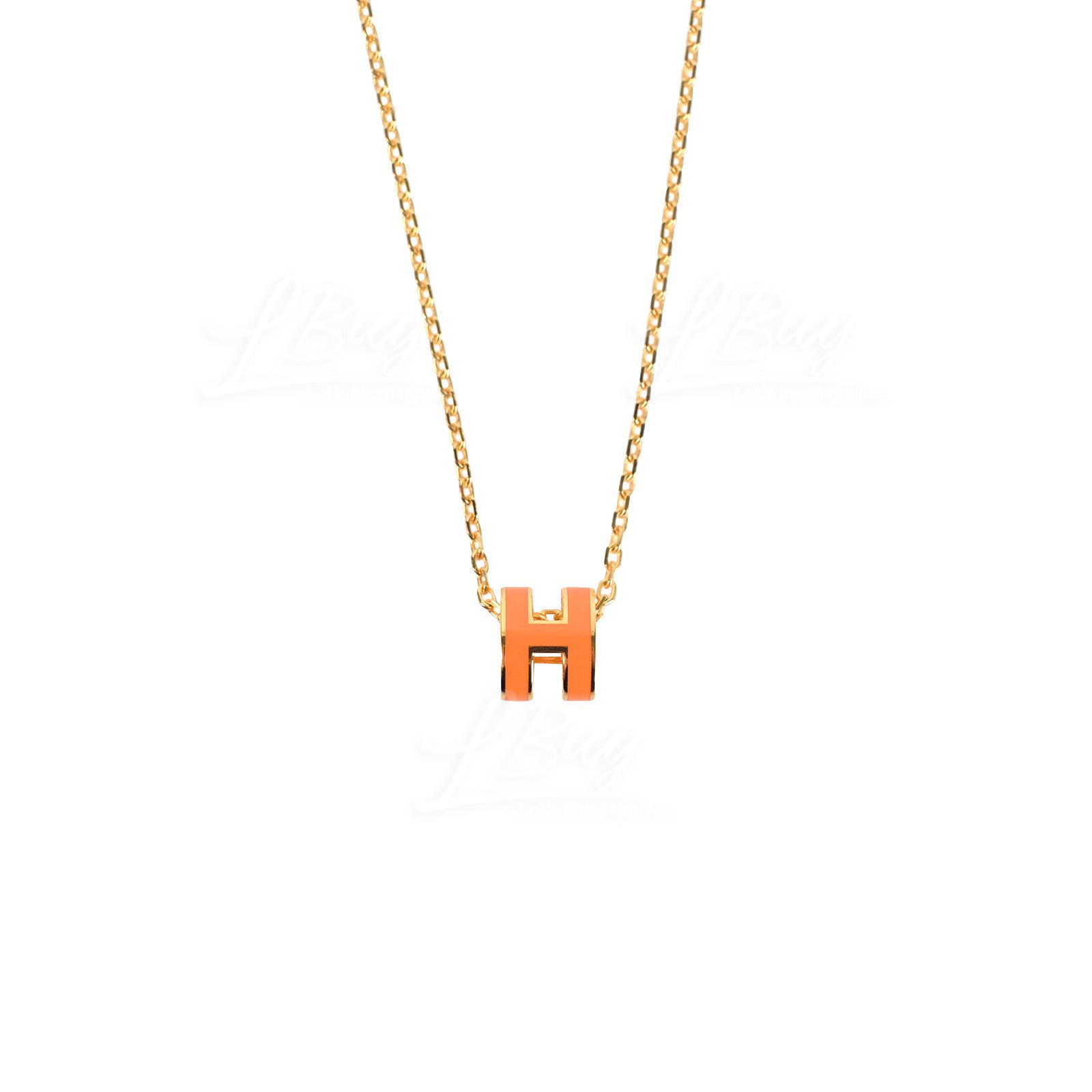 18K Mini Pop H Orange Necklace