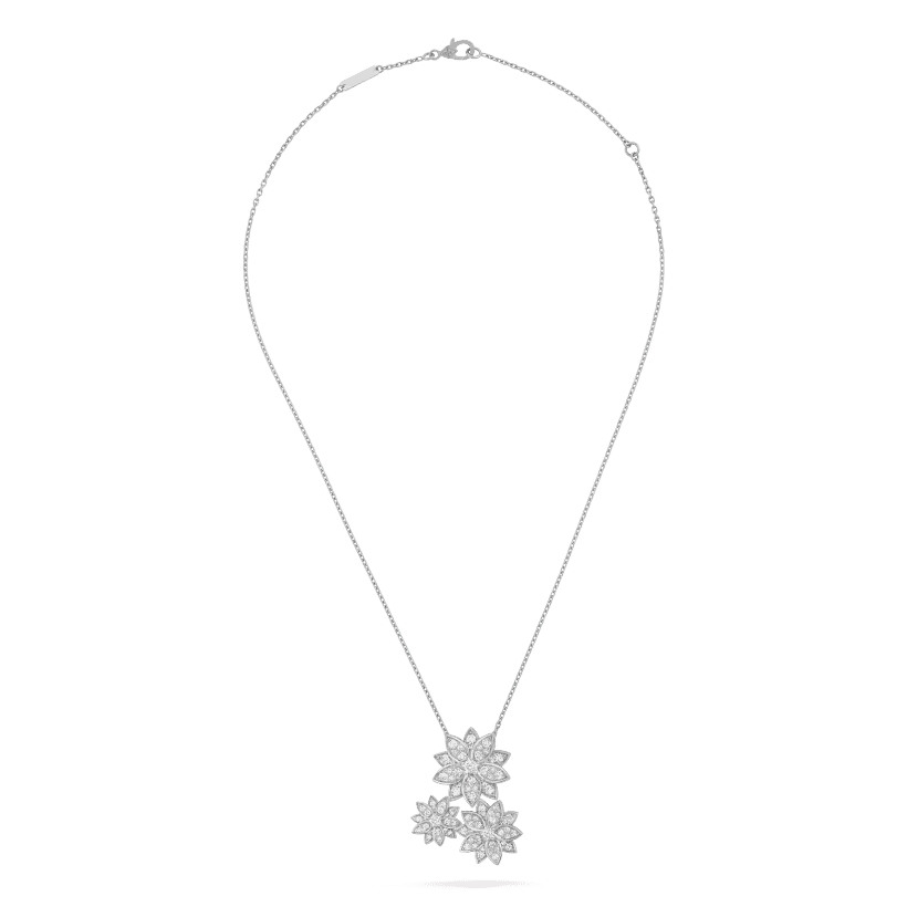 18K Three Flowers Lotus Necklace