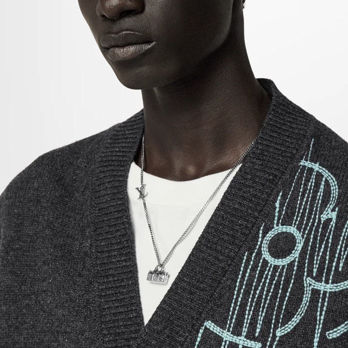 18K Louis Monogram Chain Bag Necklace