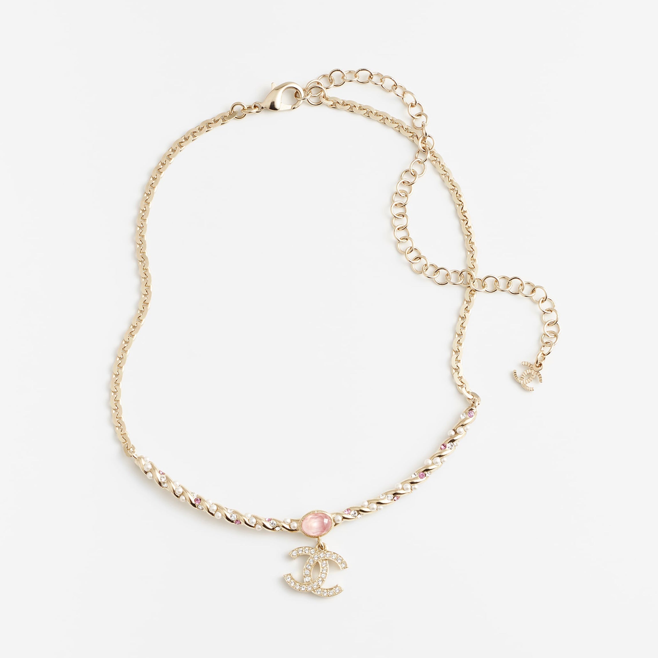 18K CC Pink Crystal Necklace