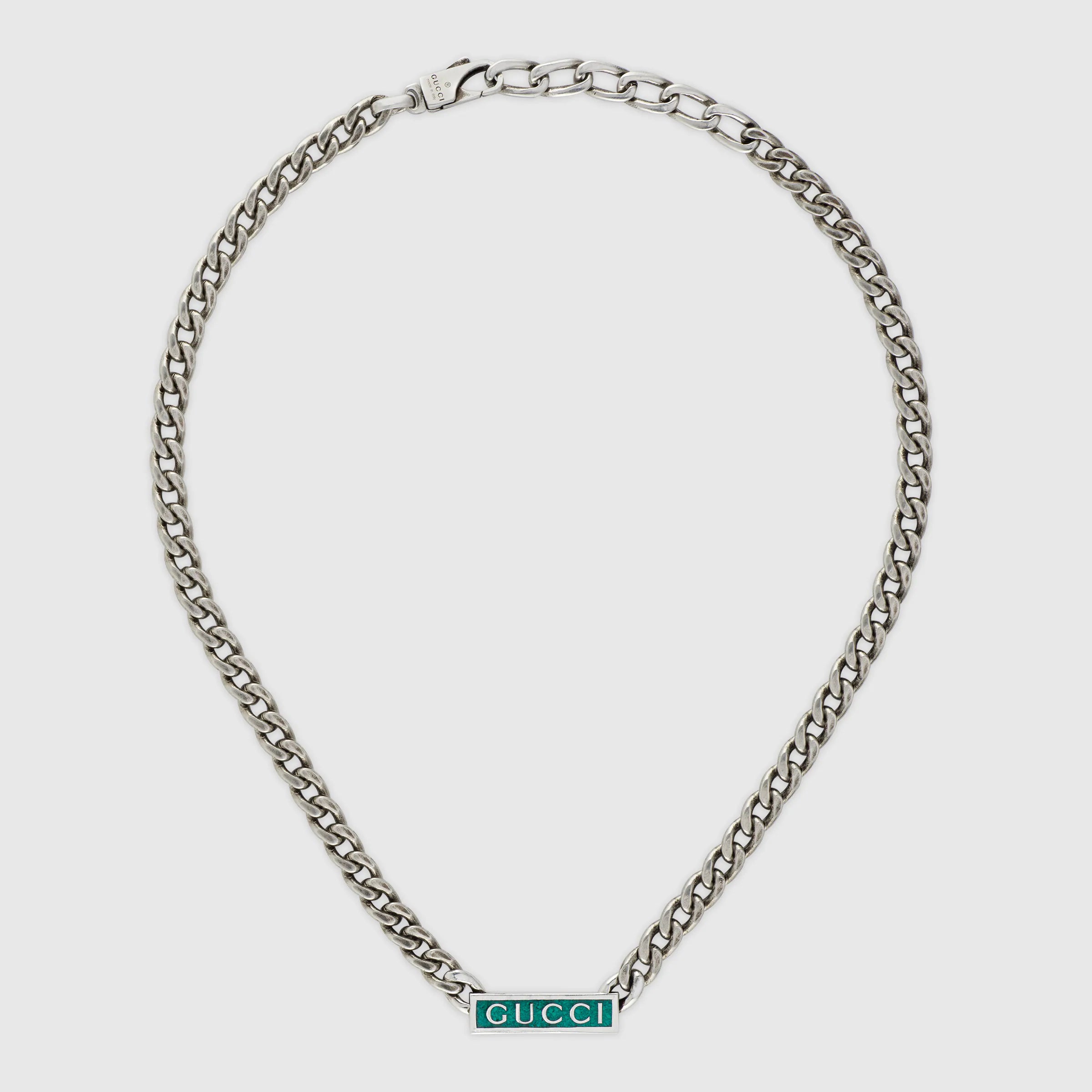Double G Enamel Chain Necklace