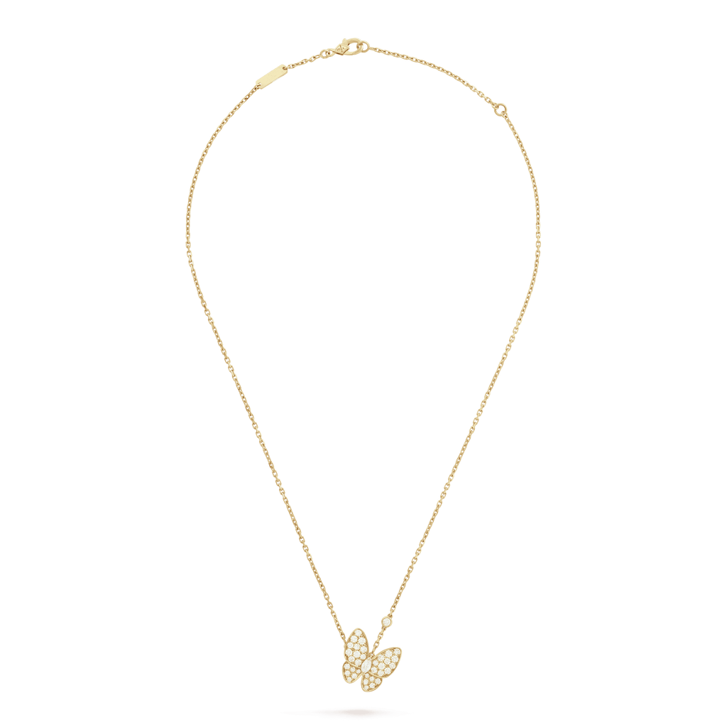 18K Two Butterfly Necklace