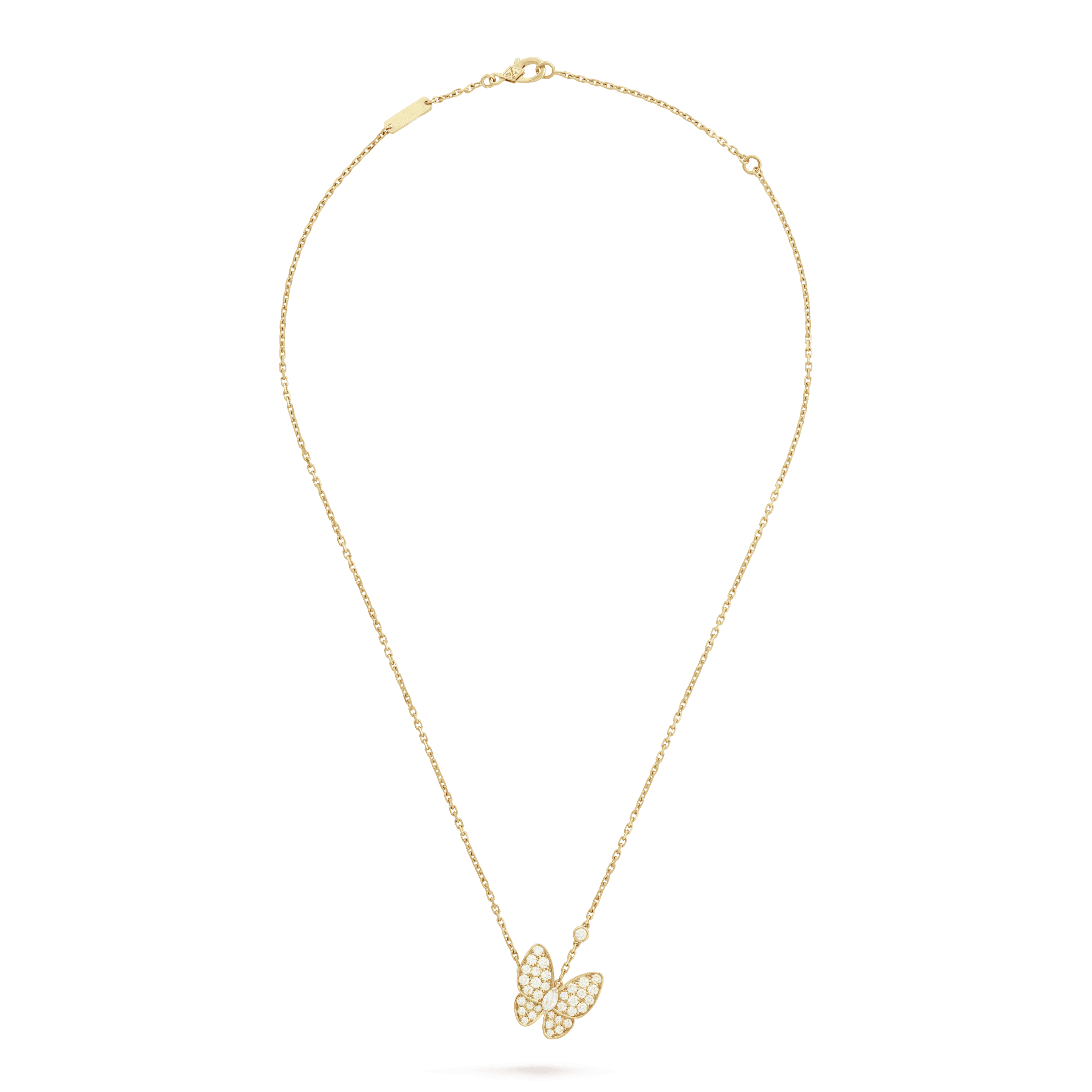 18K Two Butterfly Necklace