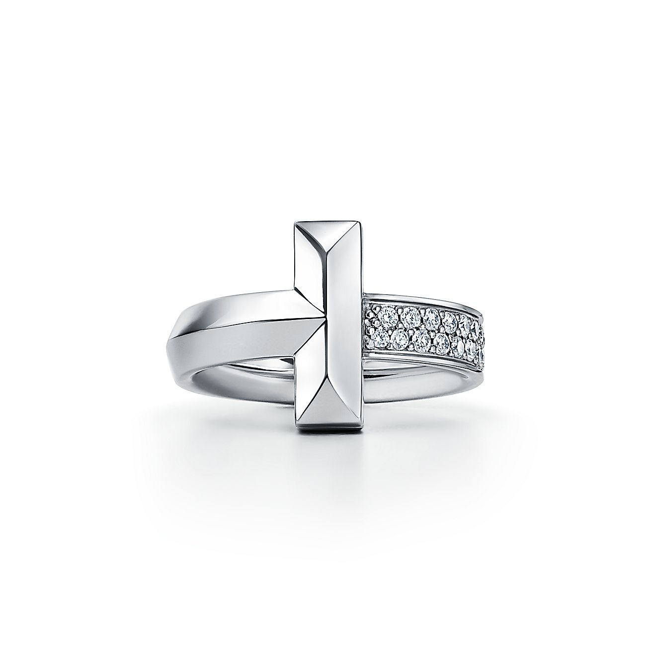 18K T Narrow Pave Ring