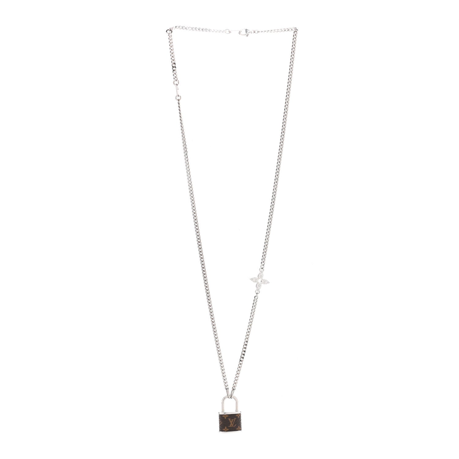 18K Louis Monogram Lock Pendant Necklace