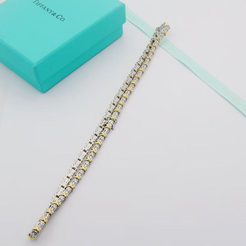 18K T Schlumberger Eighteen Stone Choker Necklace