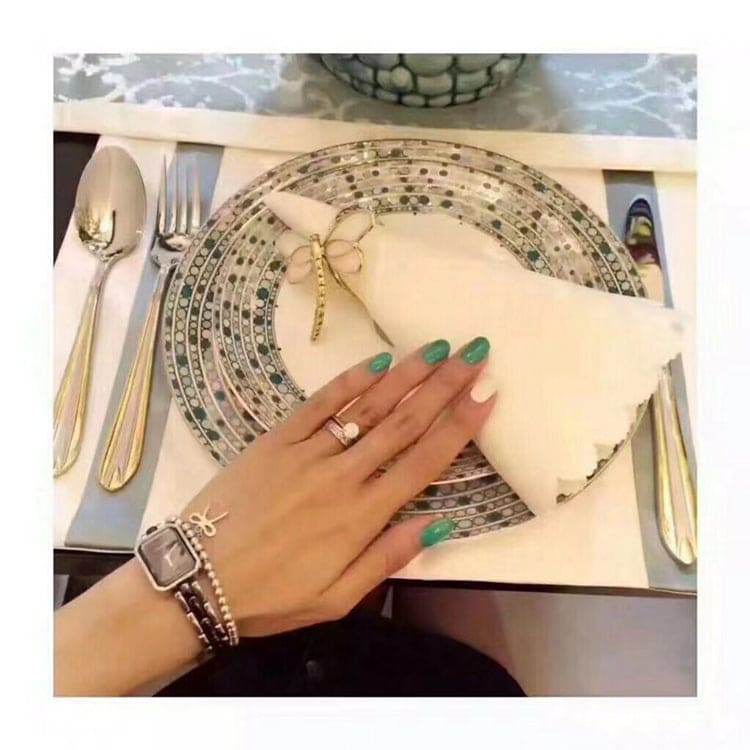 18K T Bow Charm Bead Bracelet