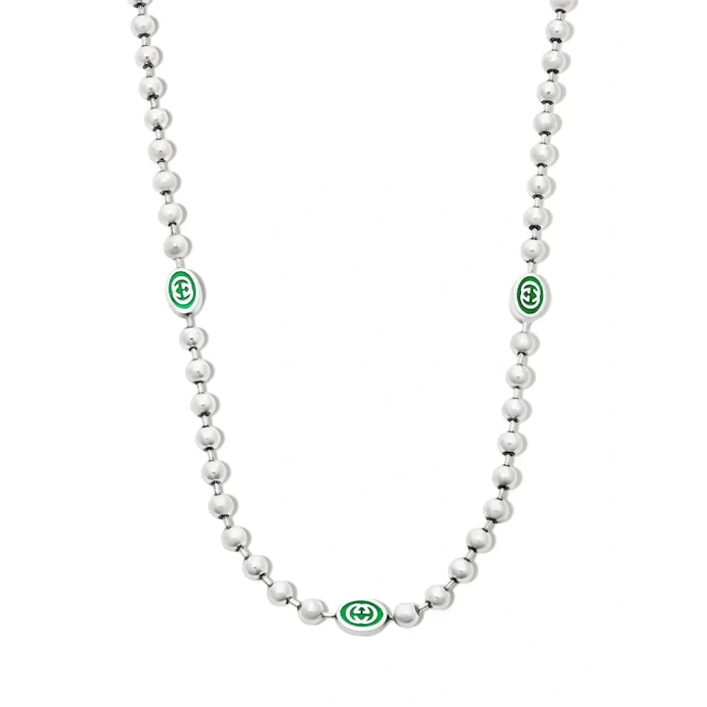 GG Interlocking G Green Necklace