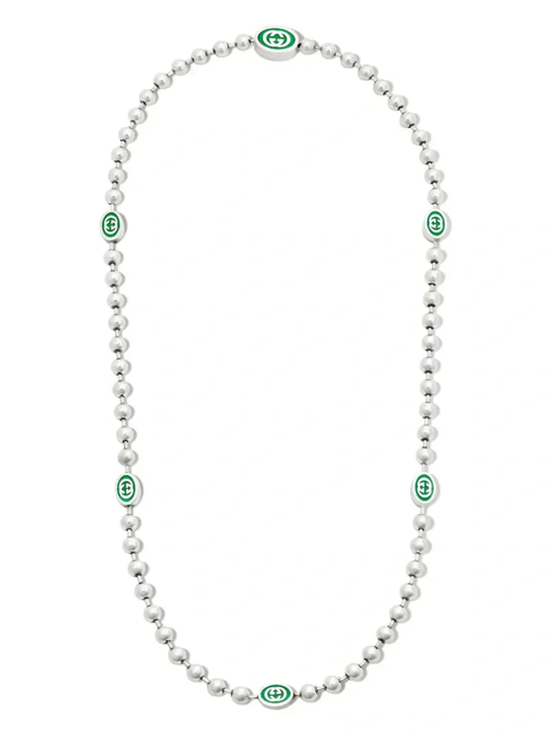 GG Interlocking G Green Necklace