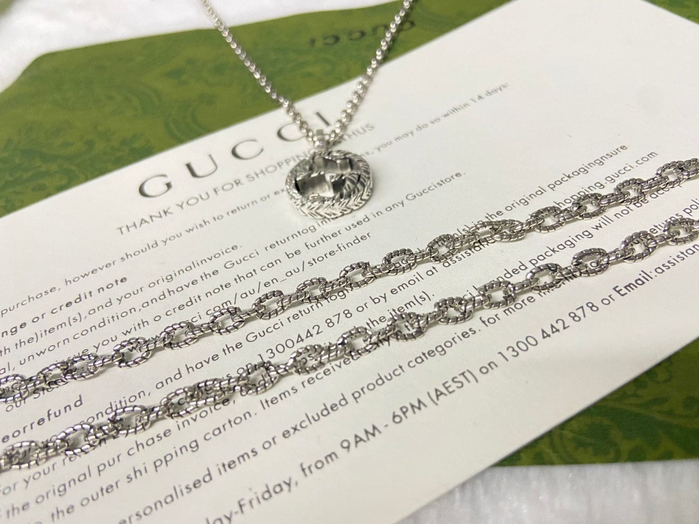 Double G Interlocking G Pendant Necklace