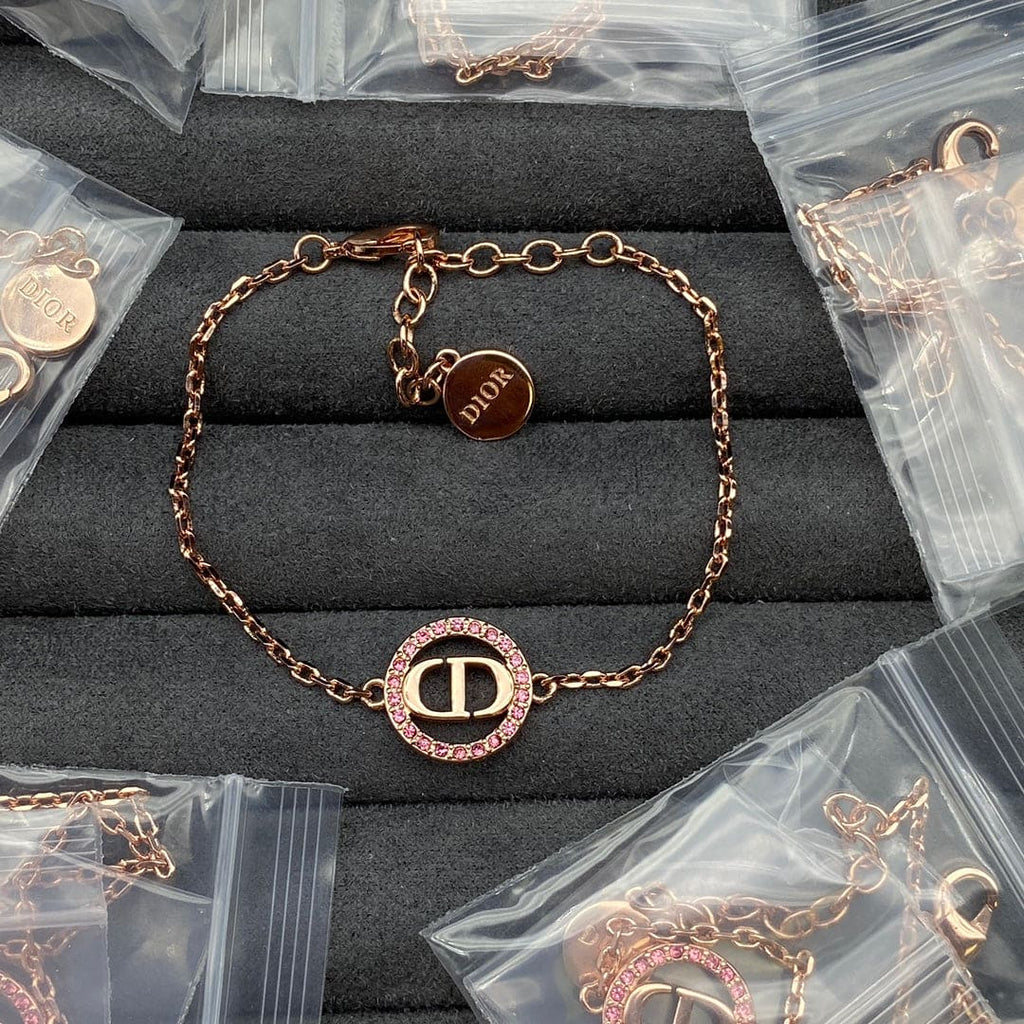 18K Petit CD Pink Crystals Bracelet