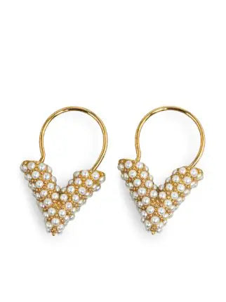 18K Louis Essential V Perle Hoop Earrings