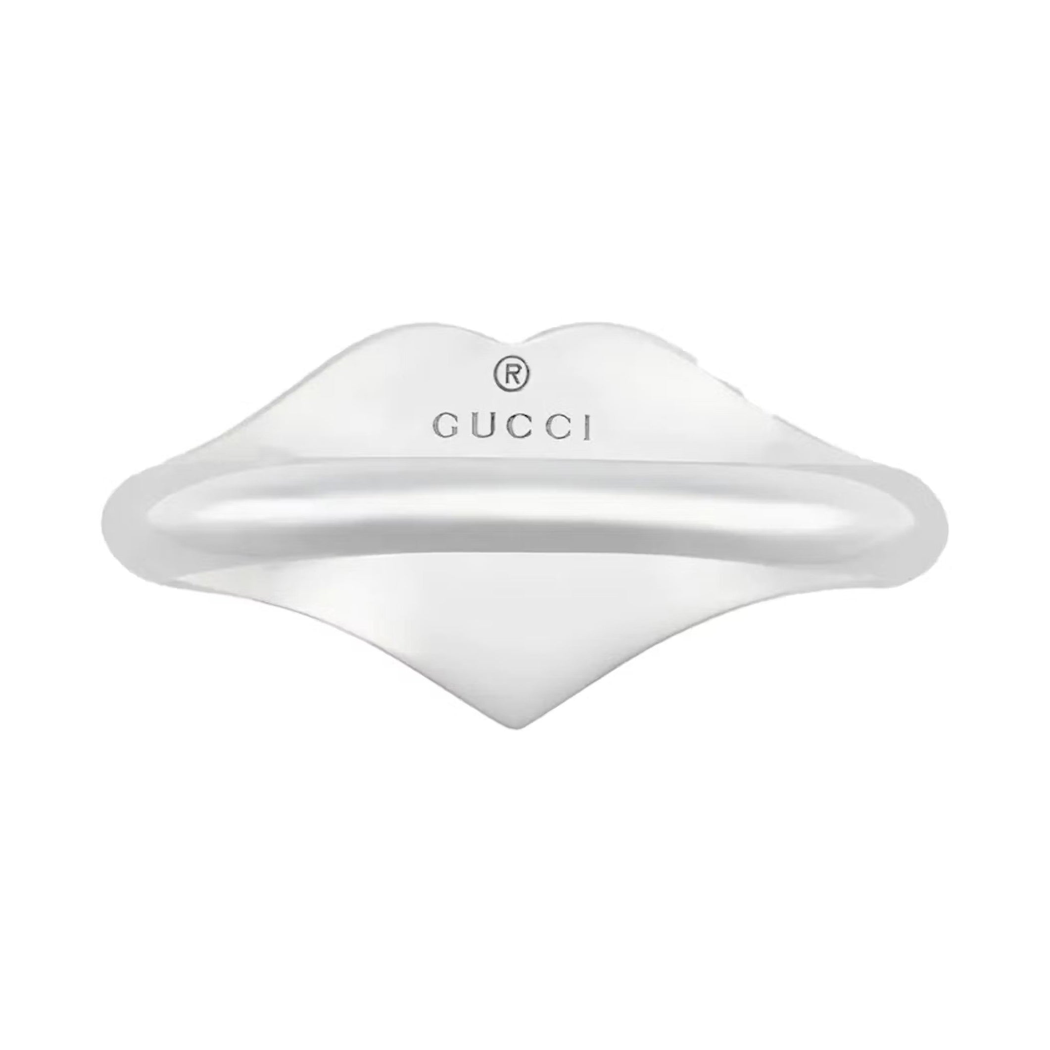 Double G Interlocking G Blue Enamel Heart Ring