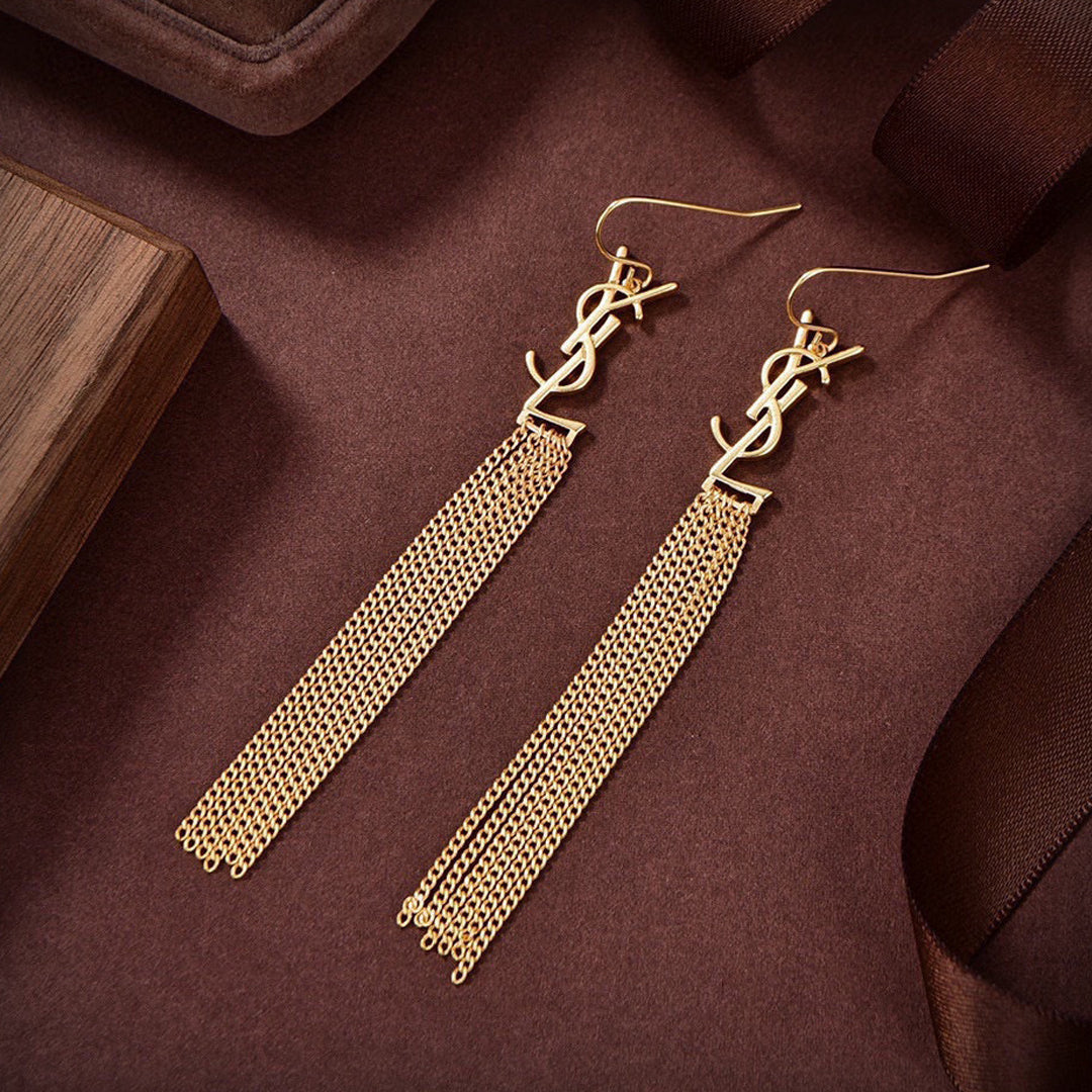 18K Saint Monogram Tassels Earrings