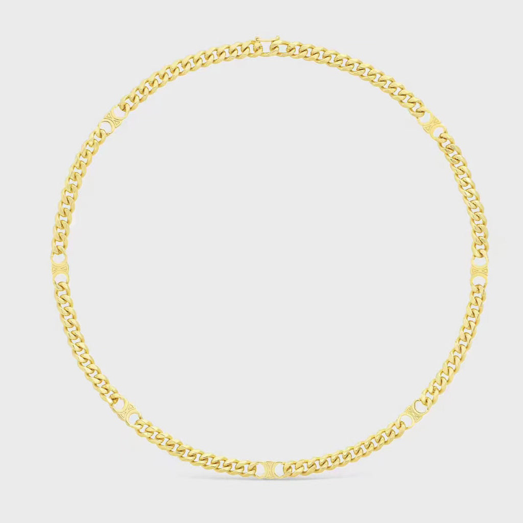 18K Triomphe Gourmette Chain Necklace