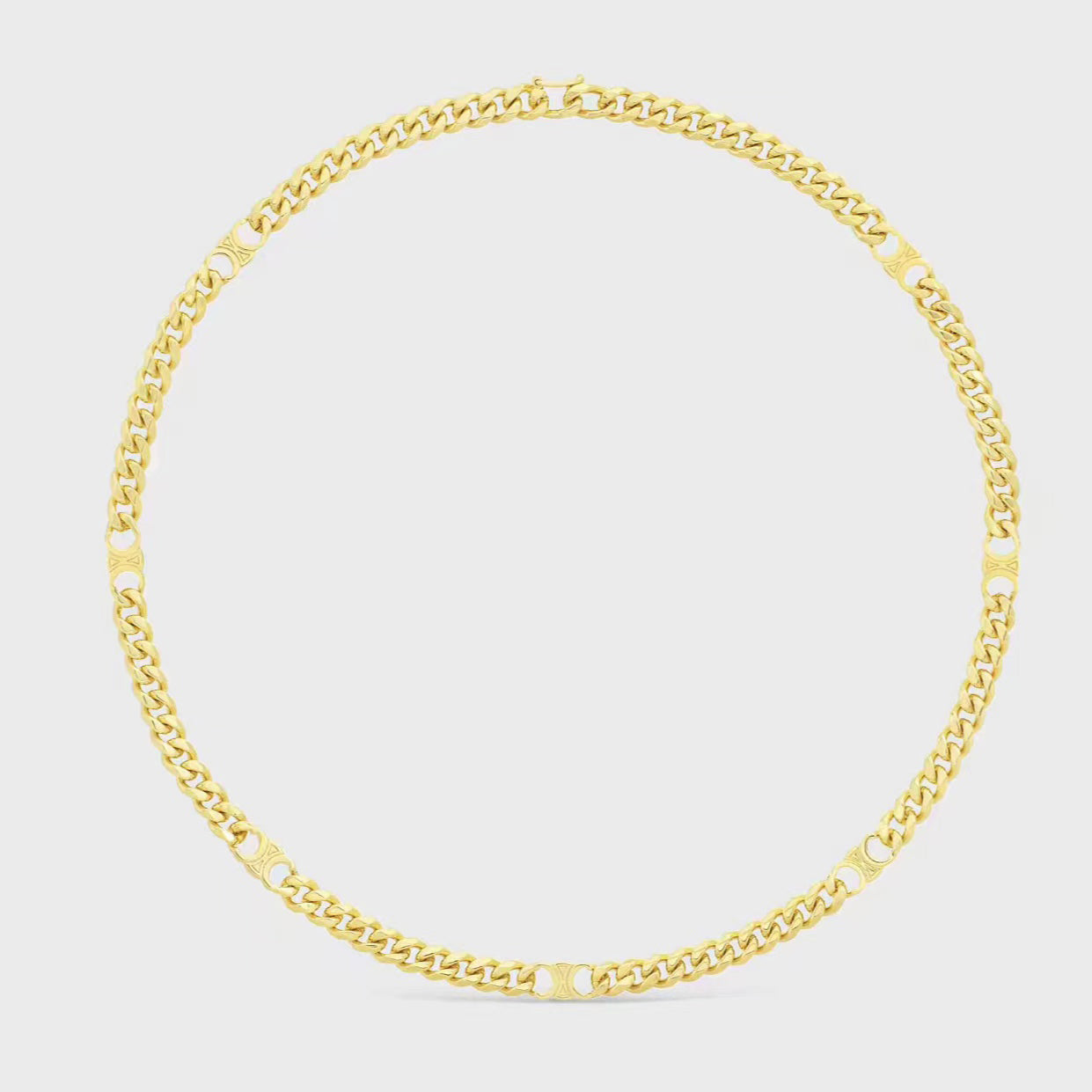 18K Triomphe Gourmette Chain Necklace