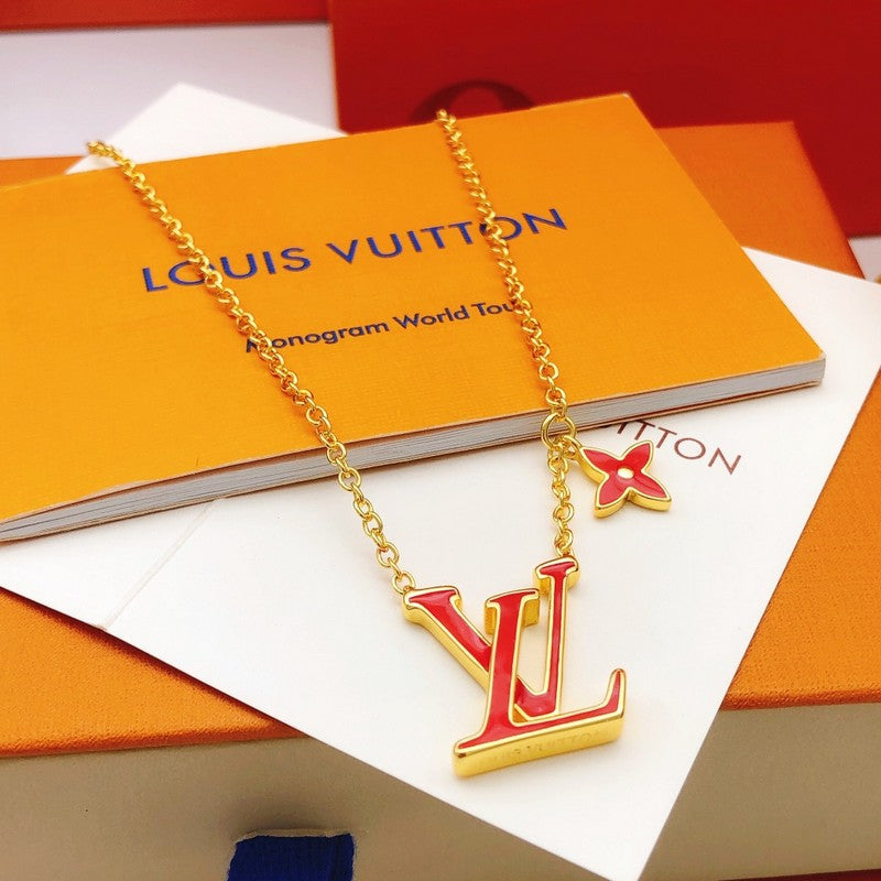 18K Louis Iconic Red Logo Necklace