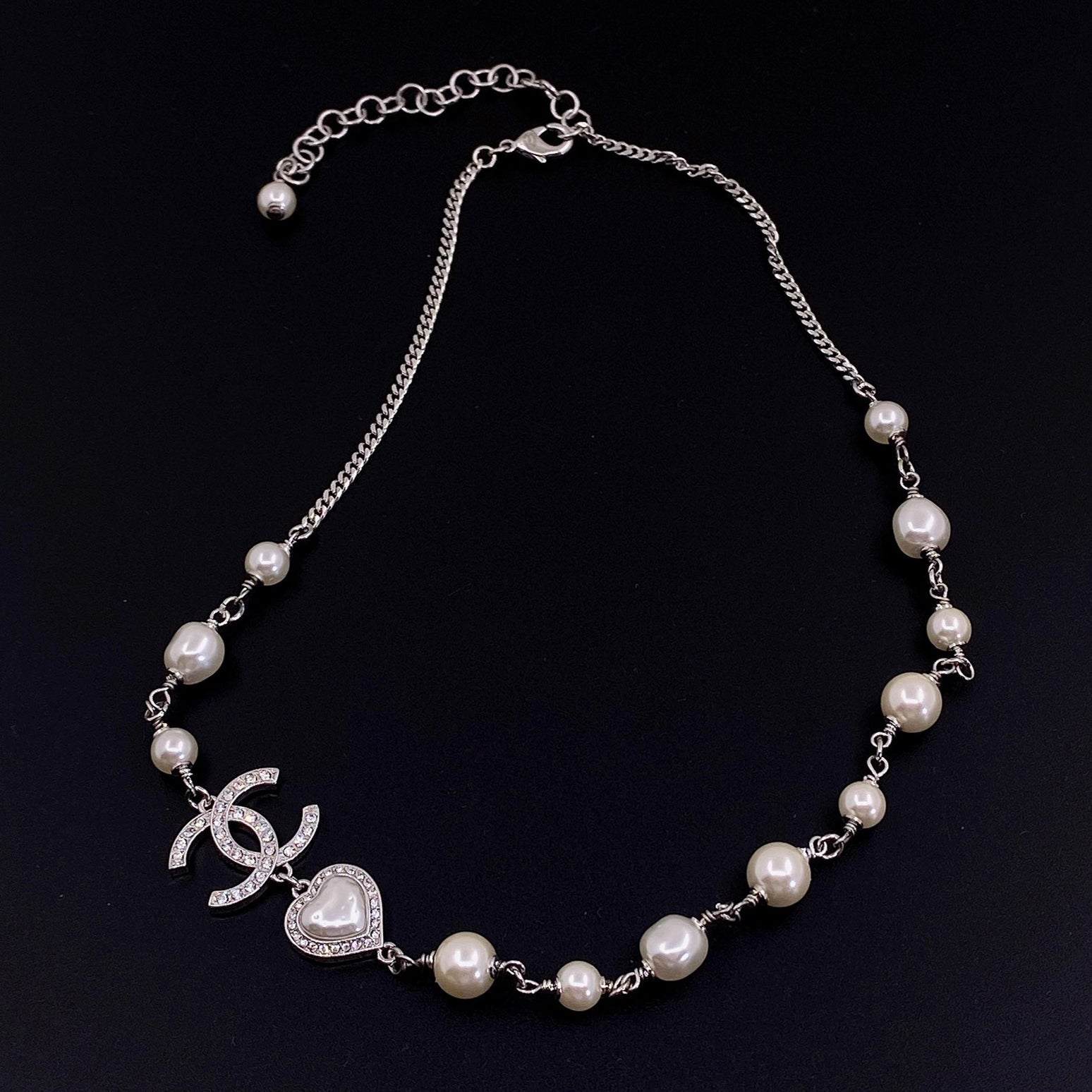 18K Pearls Crystals Necklace