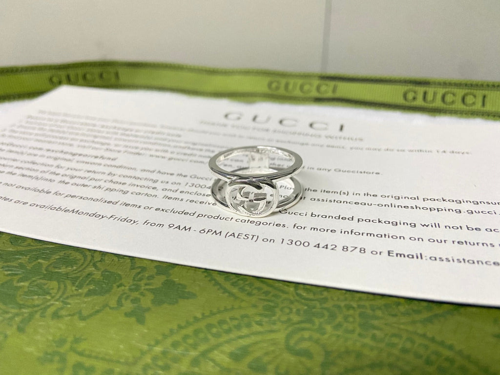 Double G Interlocking G Wide Open Ring