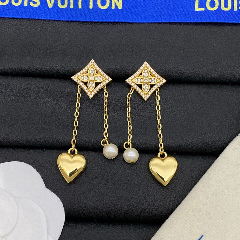 18K Louis Pearl Diamond Drop Earrings