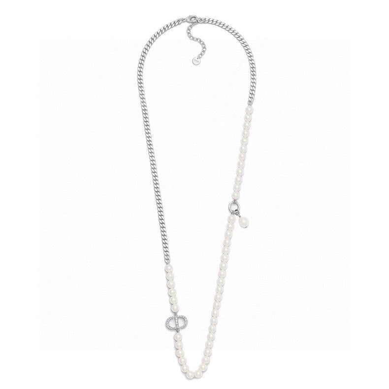 18K CD Triomphe Gourmette Pearls Necklace