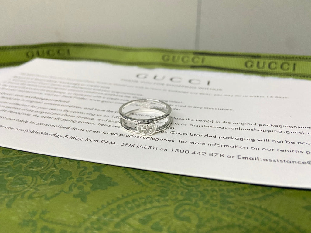 Double G Interlocking G Thin Open Ring