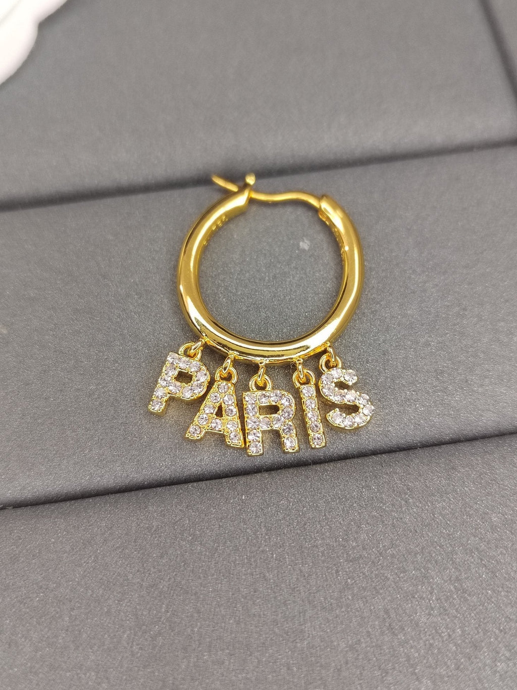 18K Triomphe Script Diamonds Earrings