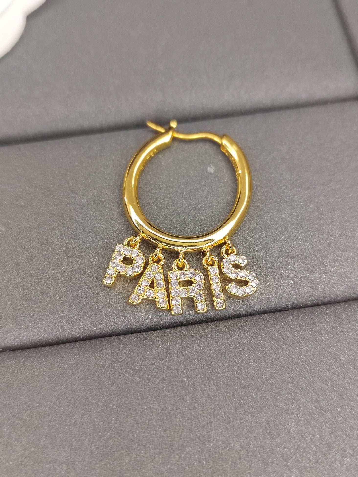 18K Triomphe Script Diamonds Earrings