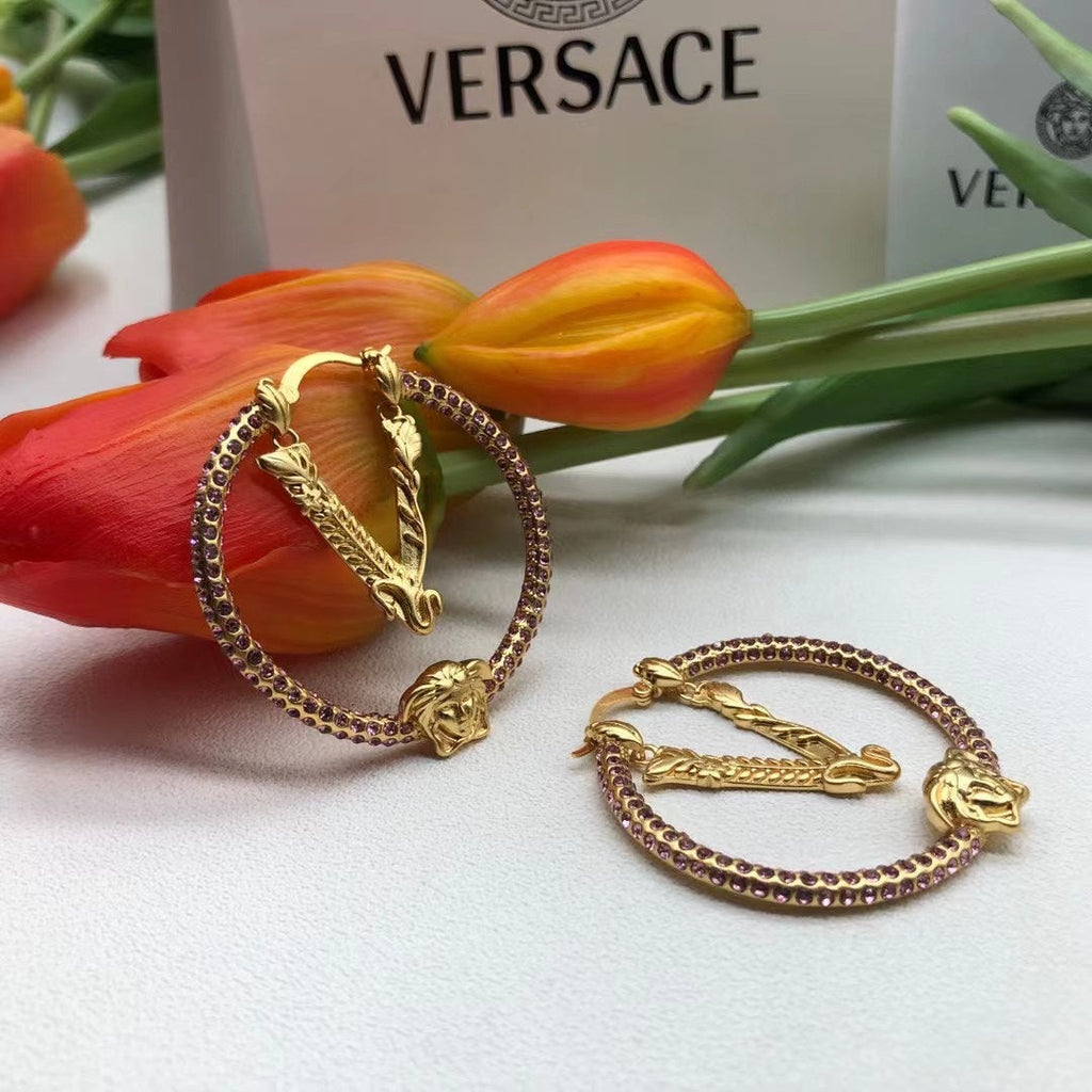 18K Pink Crystals Earrings