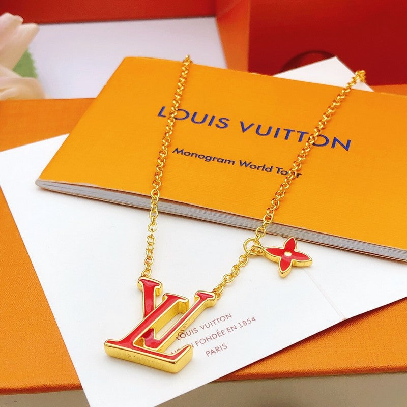 18K Louis Iconic Red Logo Necklace