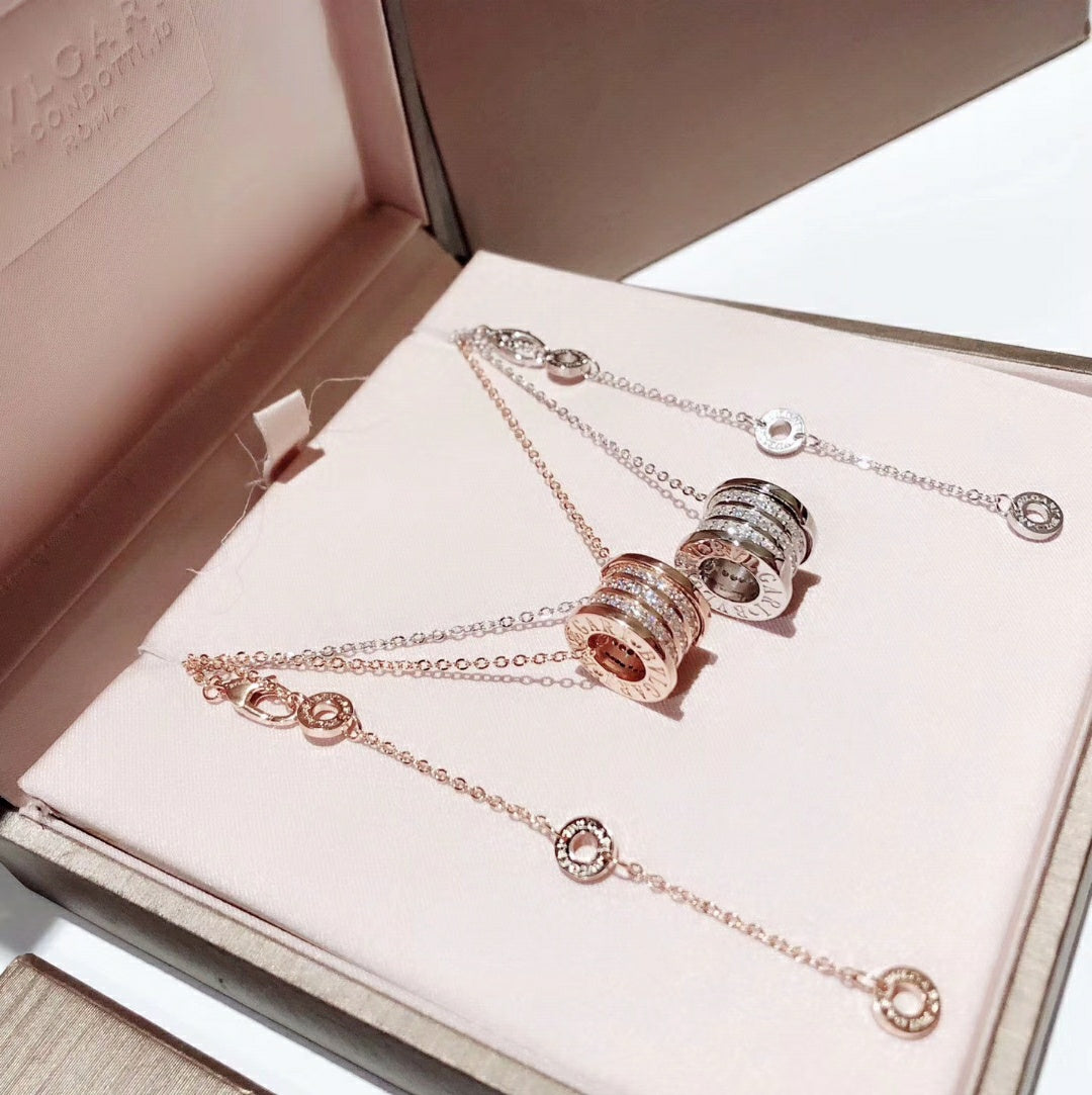 18K B.ZERO1  Demi-Pave Diamonds Necklace