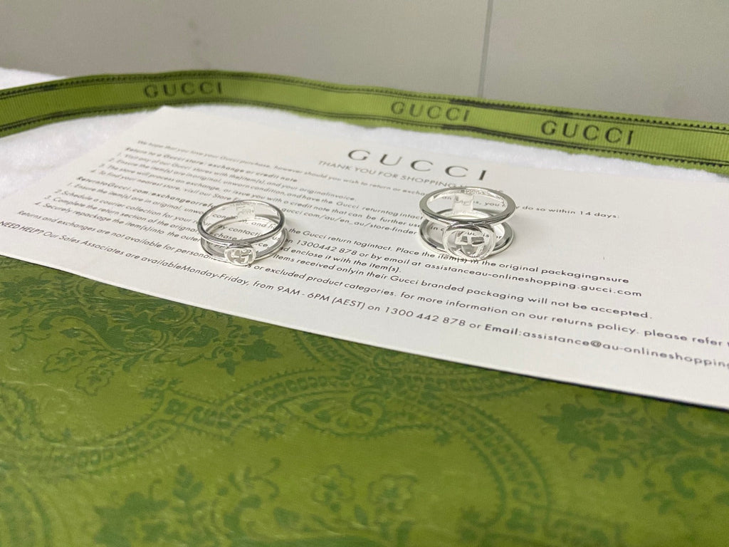 Double G Interlocking G Thin Open Ring