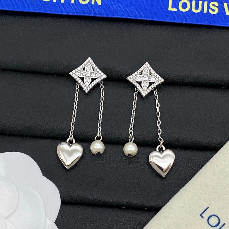 18K Louis Pearl Diamond Drop Earrings