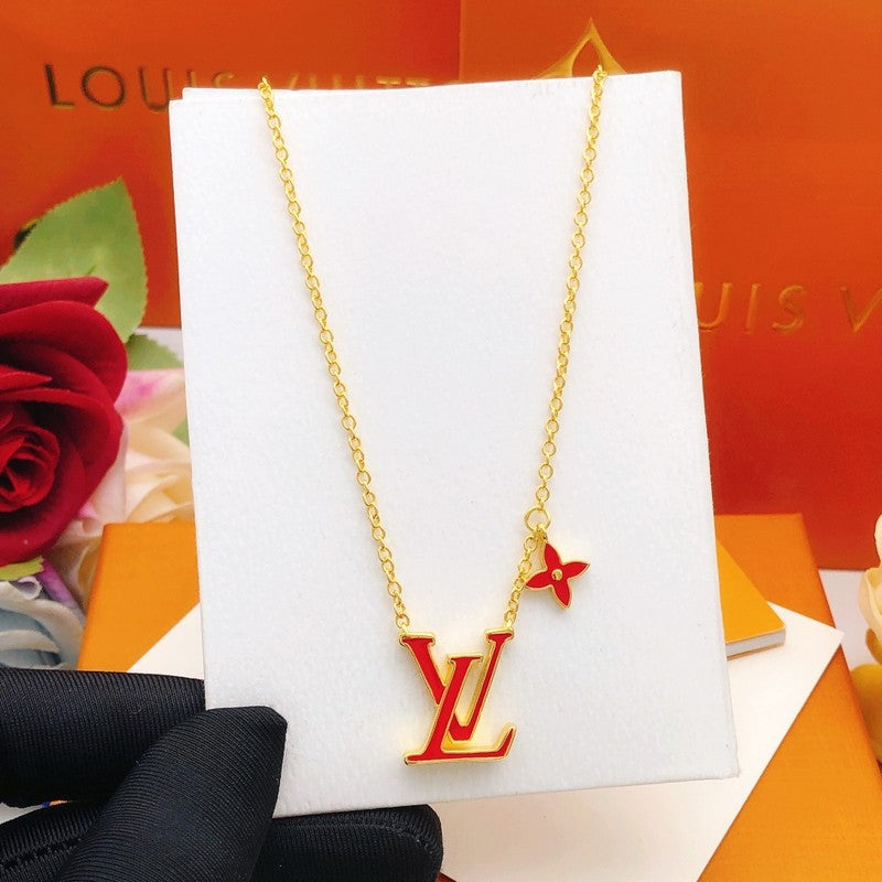 18K Louis Iconic Red Logo Necklace
