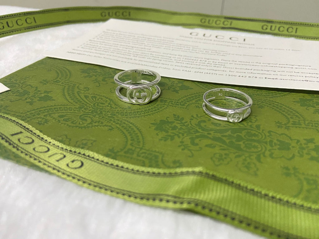 Double G Interlocking G Thin Open Ring