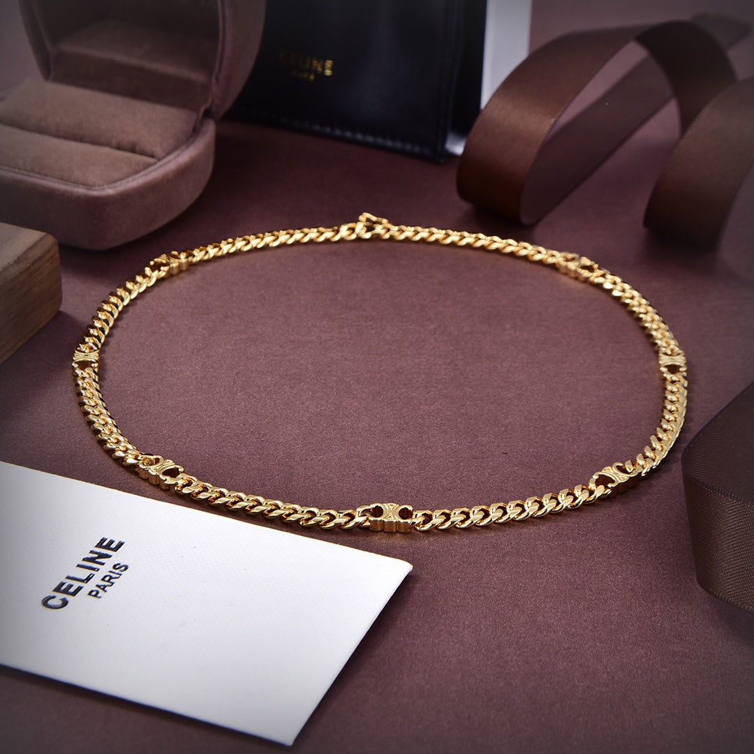 18K CD Triomphe Small Gourmette Necklace