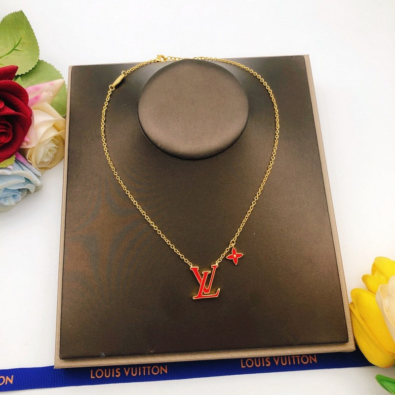 18K Louis Iconic Red Logo Necklace