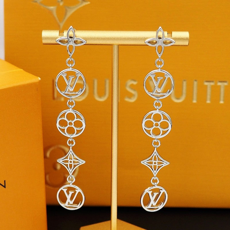 18K Louis Lace Long Earrings