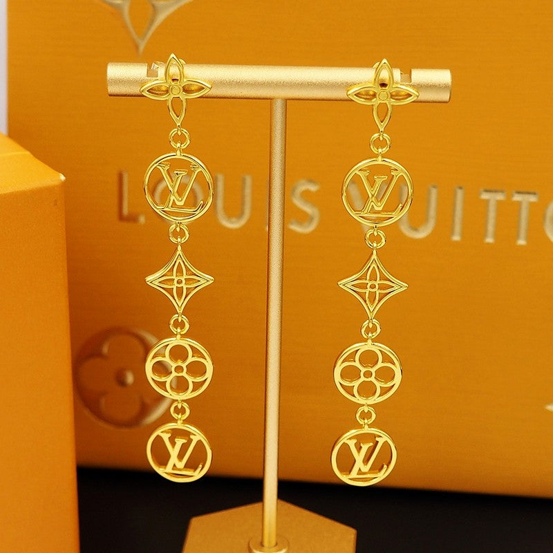 18K Louis Lace Long Earrings