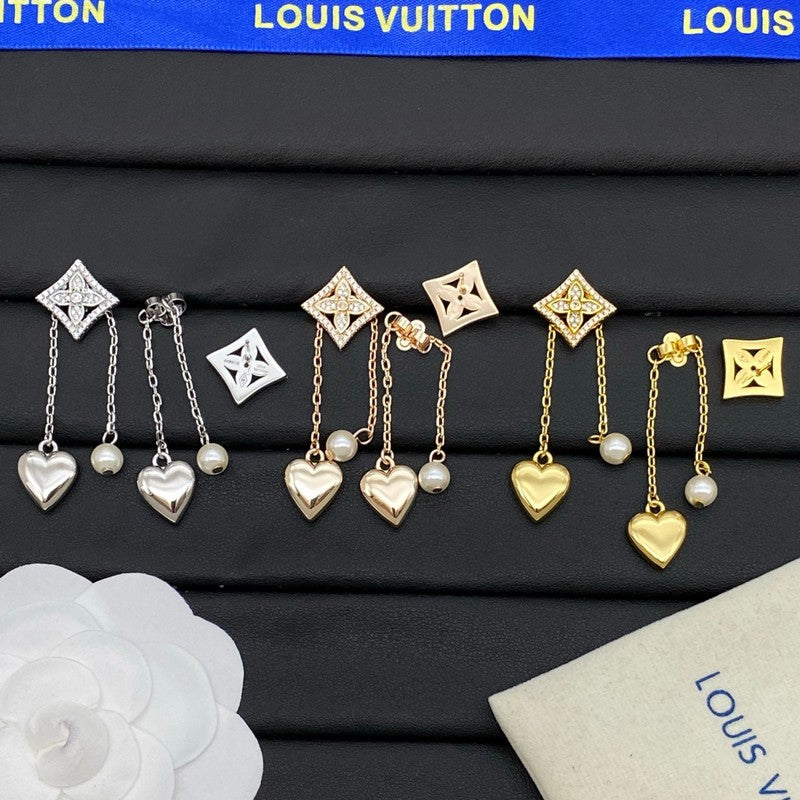 18K Louis Pearl Diamond Drop Earrings